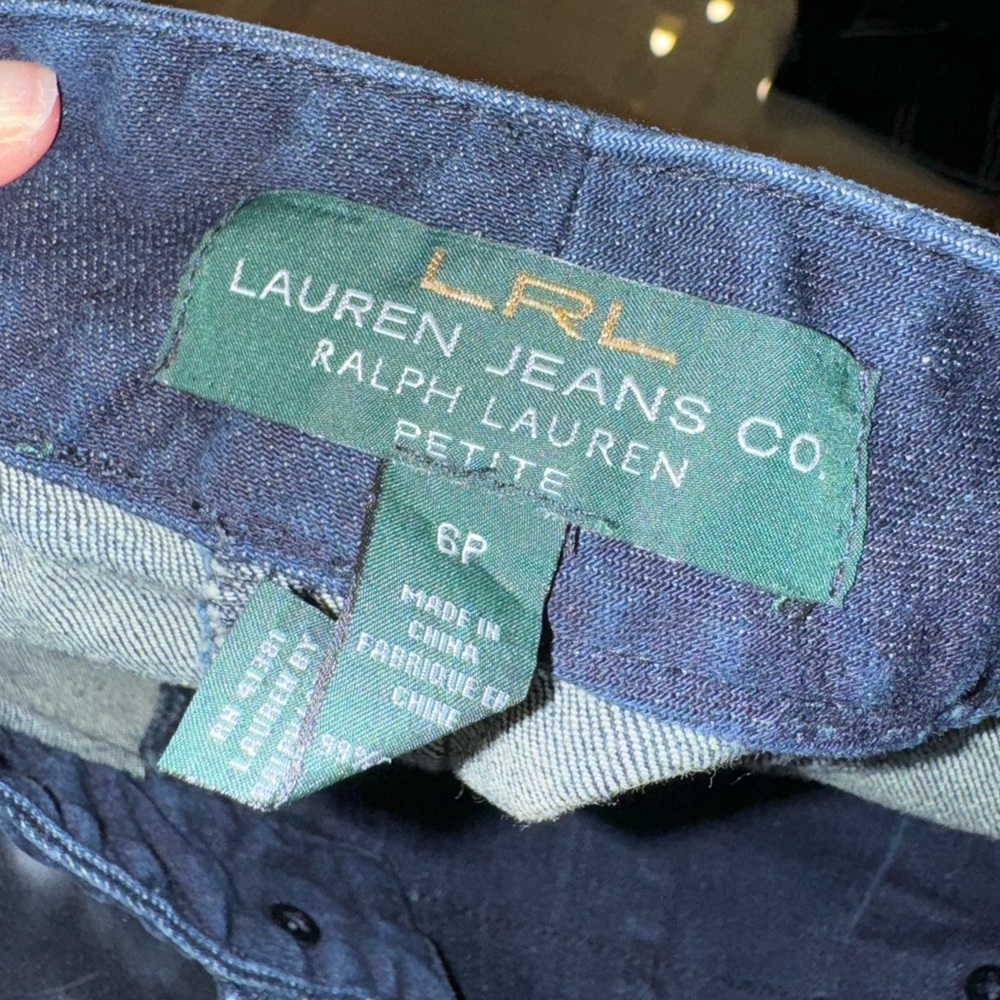 Ralph Lauren Lauren Jeans CoDark Washed Cropped Sailor Jeans 6 Petite - Picture 3 of 3